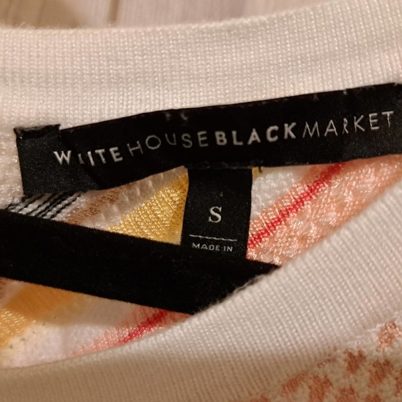 White House Black Market High Neck Halter Style Multicolored Top Size S - Picture 3 of 4